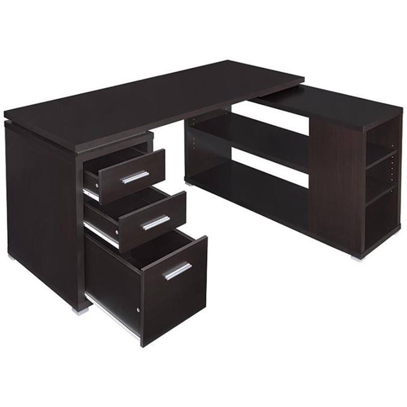 L Shaped Writing Desk in Cappuccino E4918