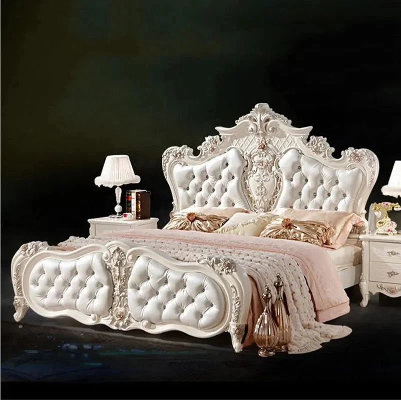 Solid Wood Leather Bed P89894