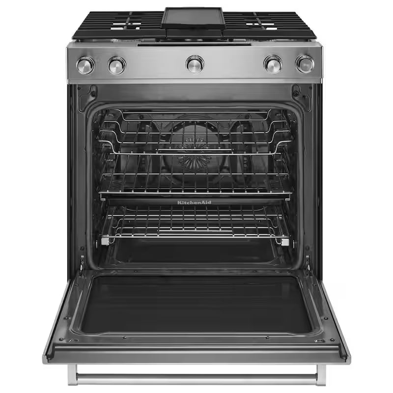 7.1 cu. ft. Slide-In Dual Fuel Range with Self-Cleaning Convection Oven in Stainless Steel P994