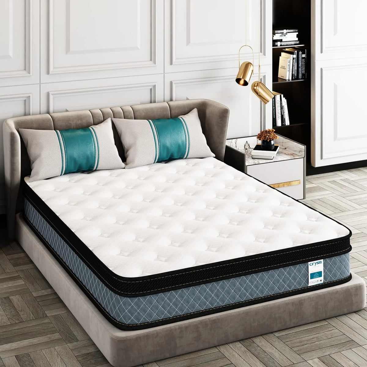 Queen Size Memory Foam Innerspring Hybrid Mattress B5650