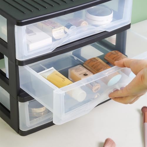 Medium 4 Drawer Clear Stacking Desktop Organizer O9151