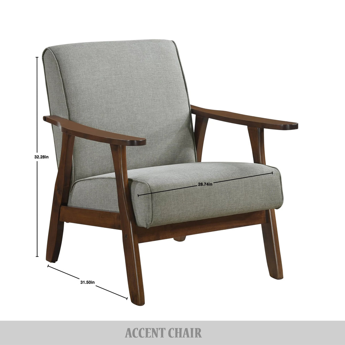 Dark Grey Upholstered Linen Accent Chair C51042