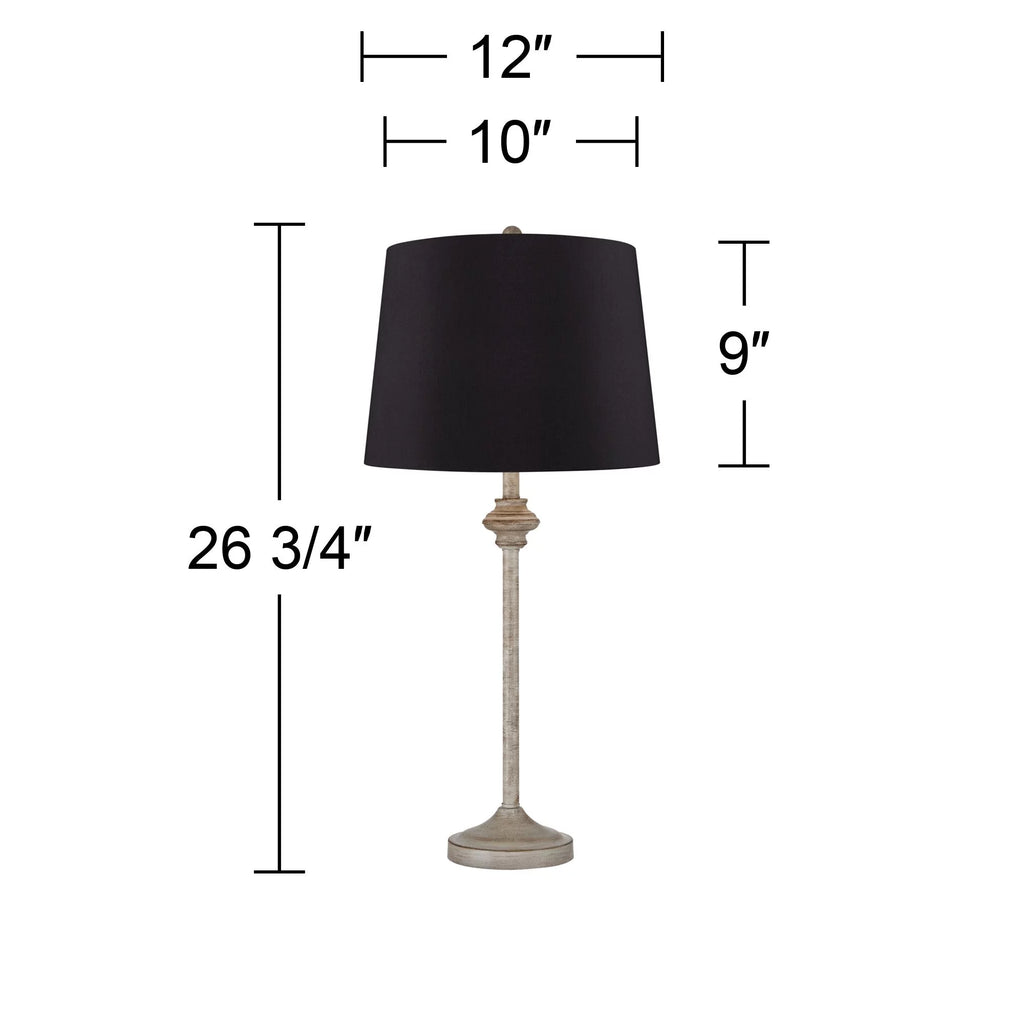 Set of 2 Beige Wood Table Lamps S266