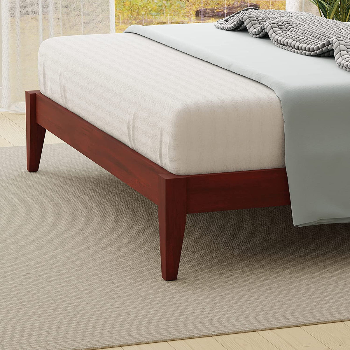 Solid Wood Platform Bed Full Q1744