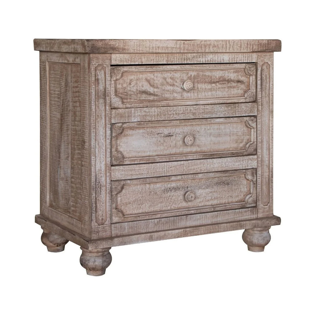 31 Inch Mango Wood 3 Drawer Nightstand X3957