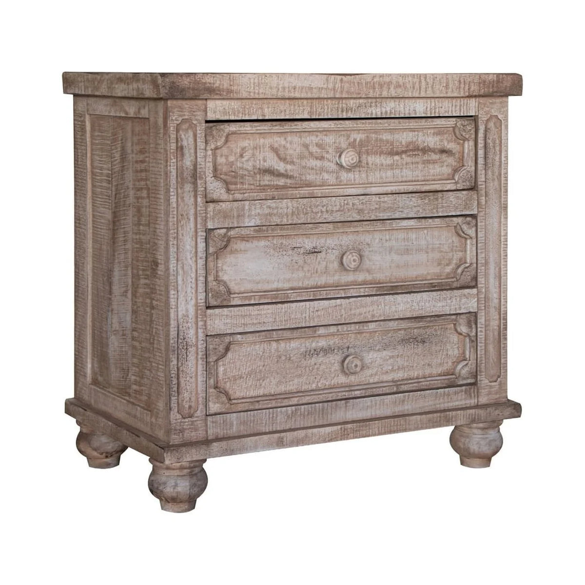 31 Inch Mango Wood 3 Drawer Nightstand X3957