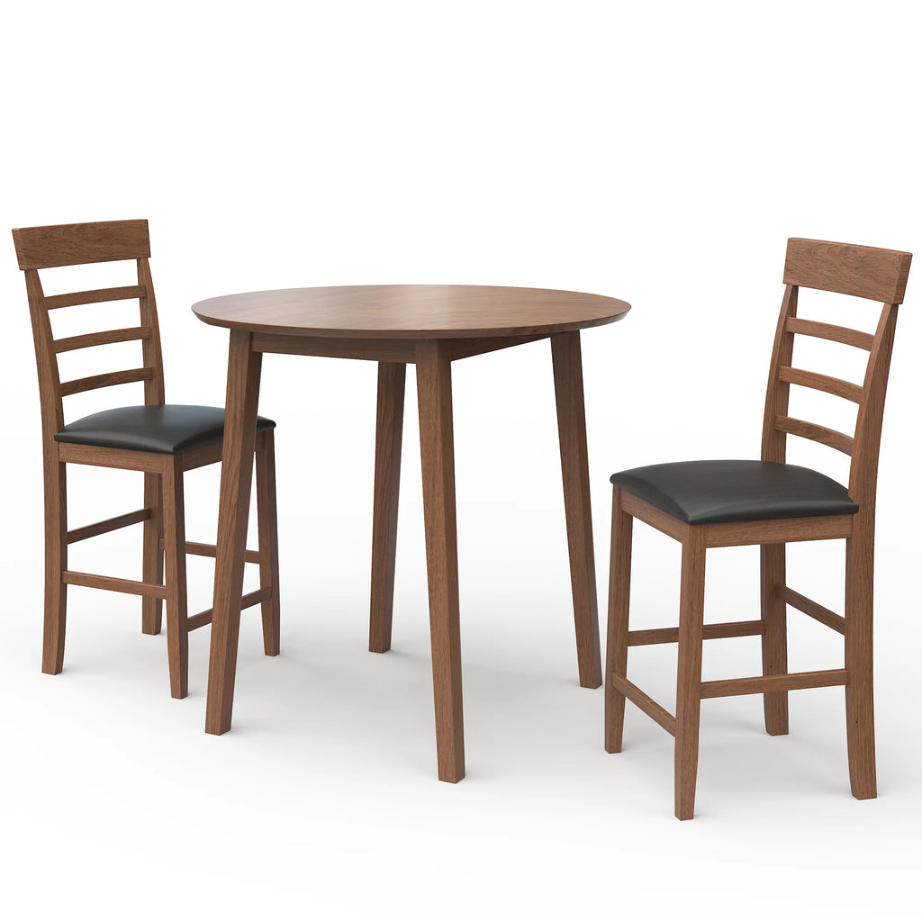 Round Drop-Leaf Table with 2 Upholstered Chairs R16324