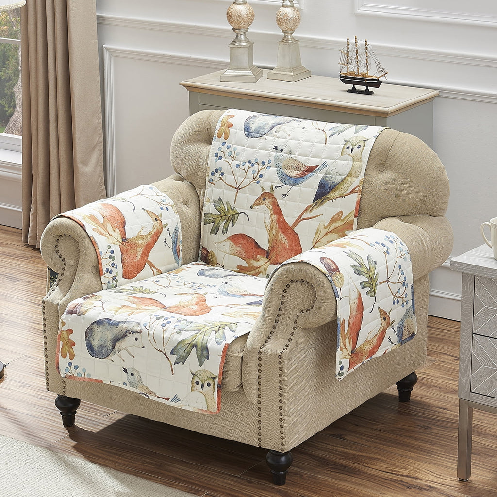 Off-White Polyester Sofa Slipcovers O64286
