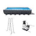 24' x 12' x 52 Rectangular Frame Swimming Pool with Pump O984