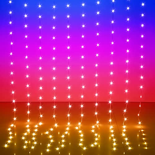 8ft x 6ft 144 LED RGB Color Changing Curtain Lights Y71257