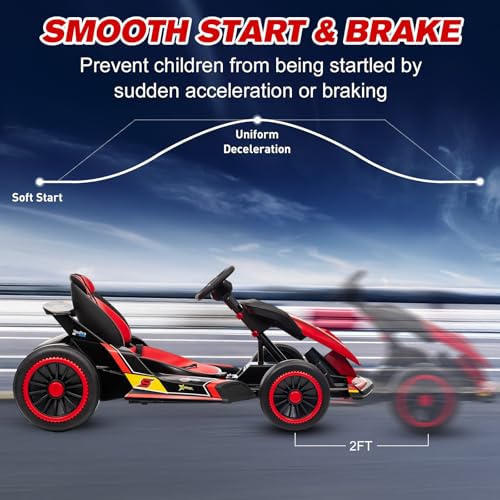 24V Battery Powered Electric Go Kart with 150 * 2 Motors, Red O4527