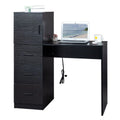 Black Computer Desk with 3 Storage Drawers S2678
