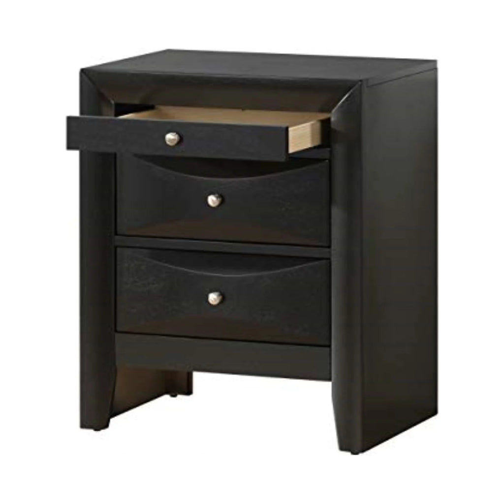 Black 3 Drawer Nightstand F390045