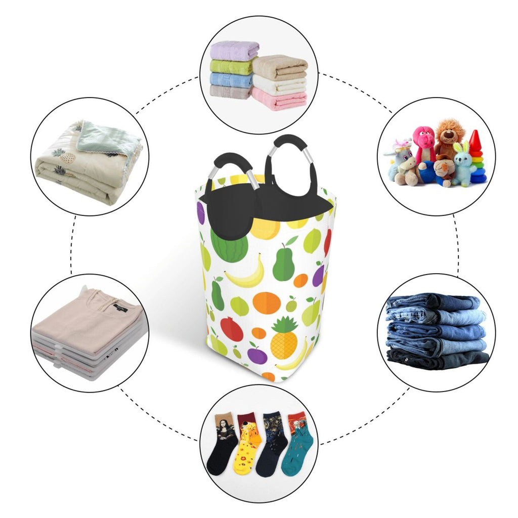 Lime Avocado Lemon Rectangular Collapsible Laundry Basket with Handles C143456