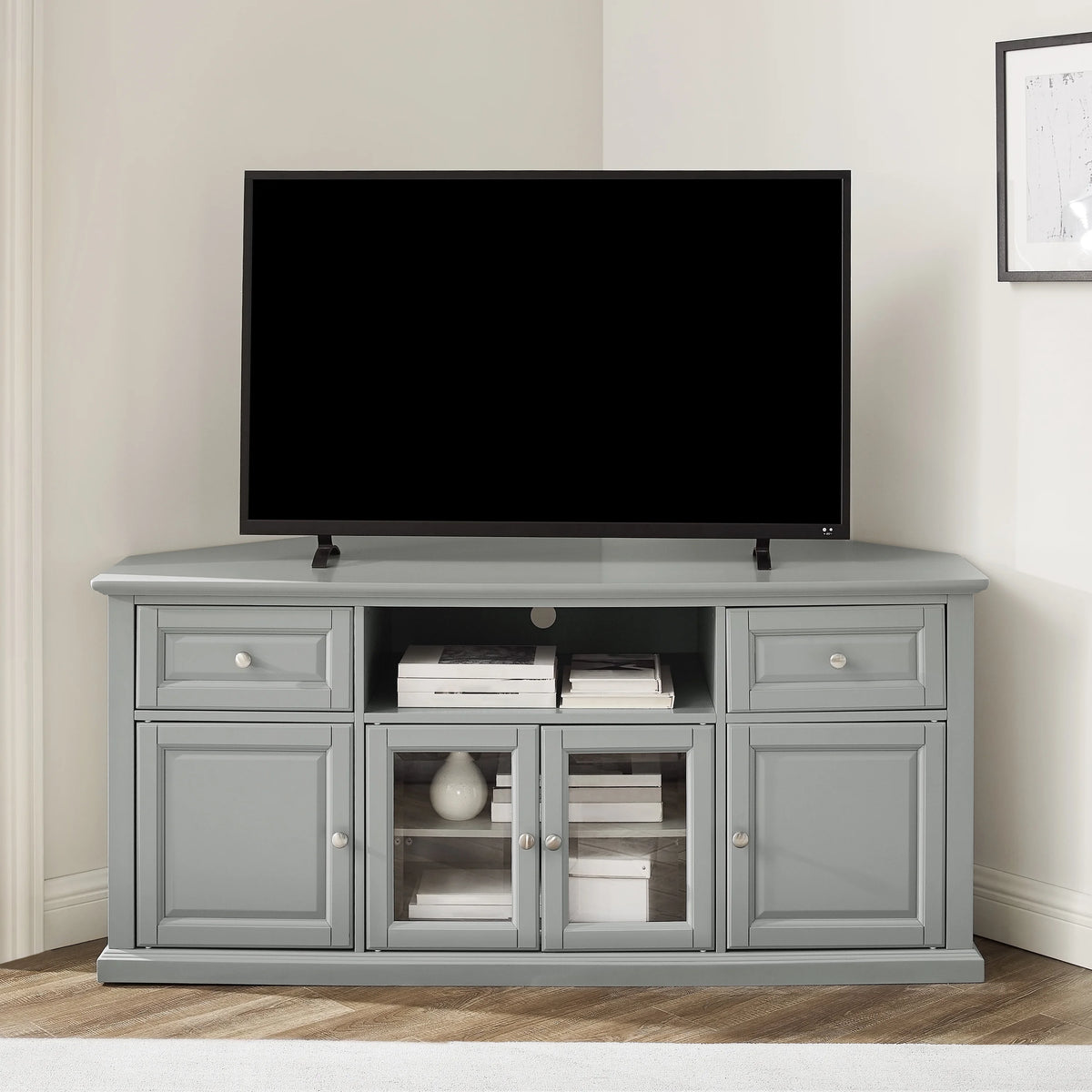 Gray Wood TV Stand P369