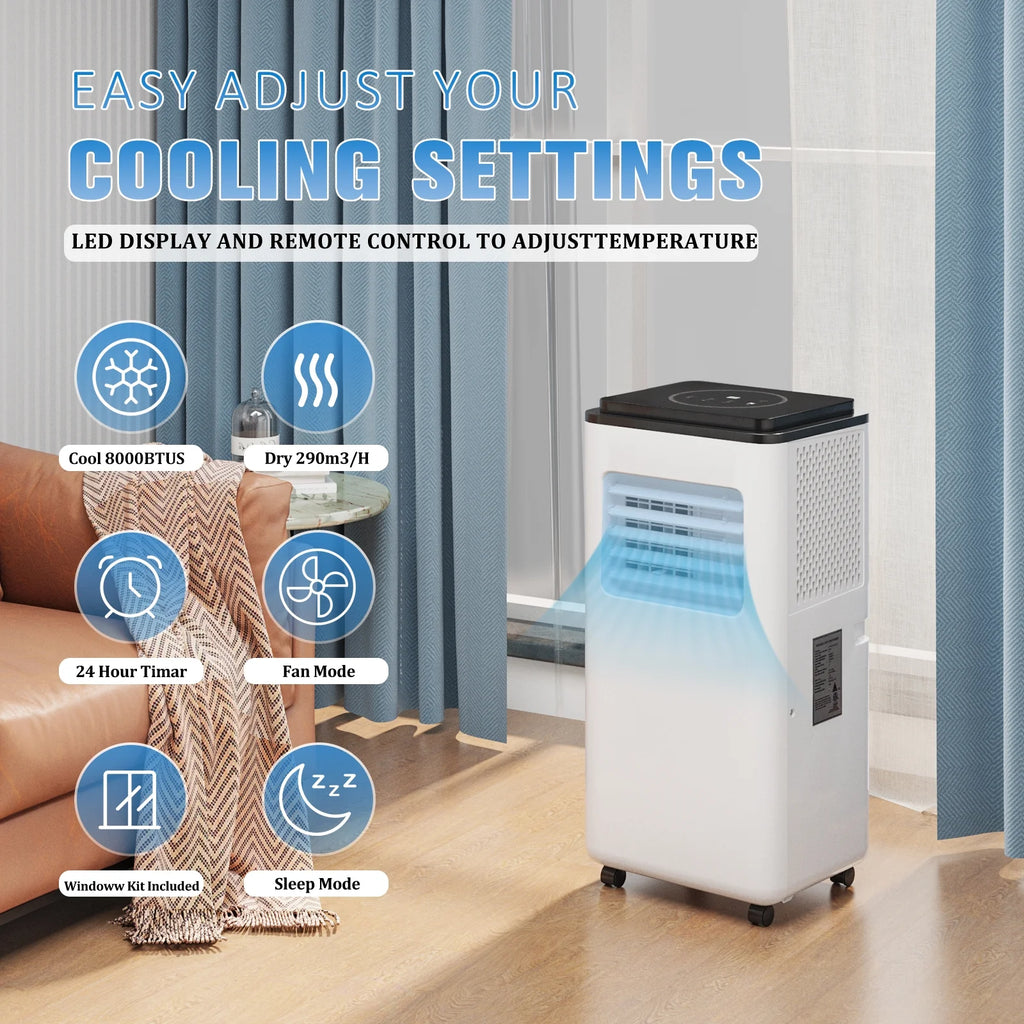 8,000BTU Portable Air Conditioner with Remote Control O757192