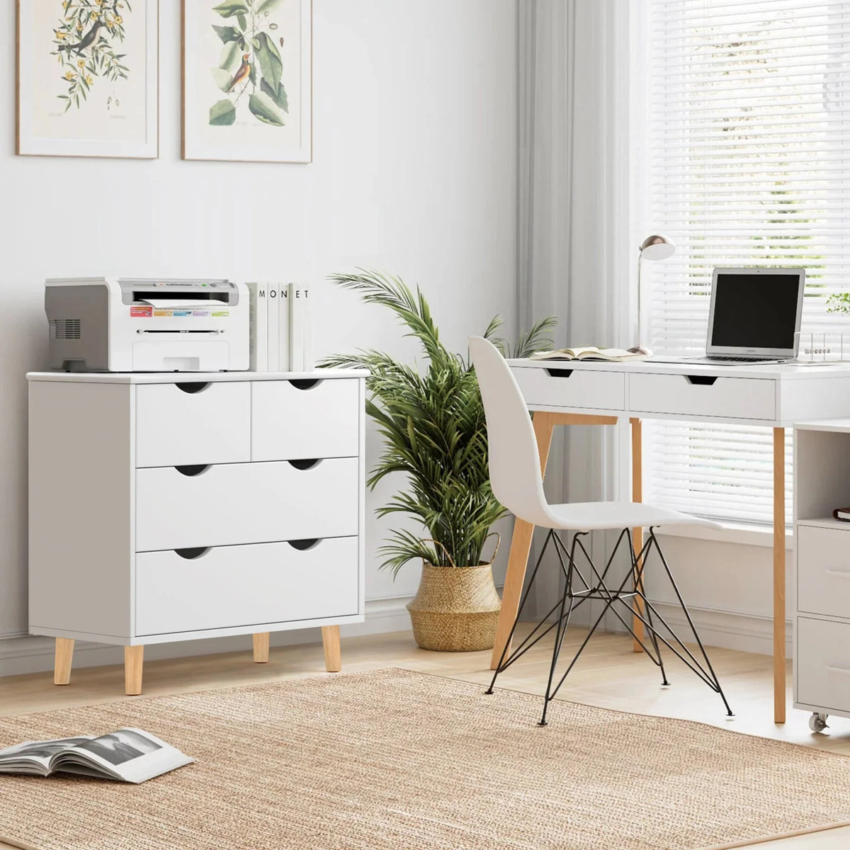 White 6 Drawer Wood Dresser Y2234