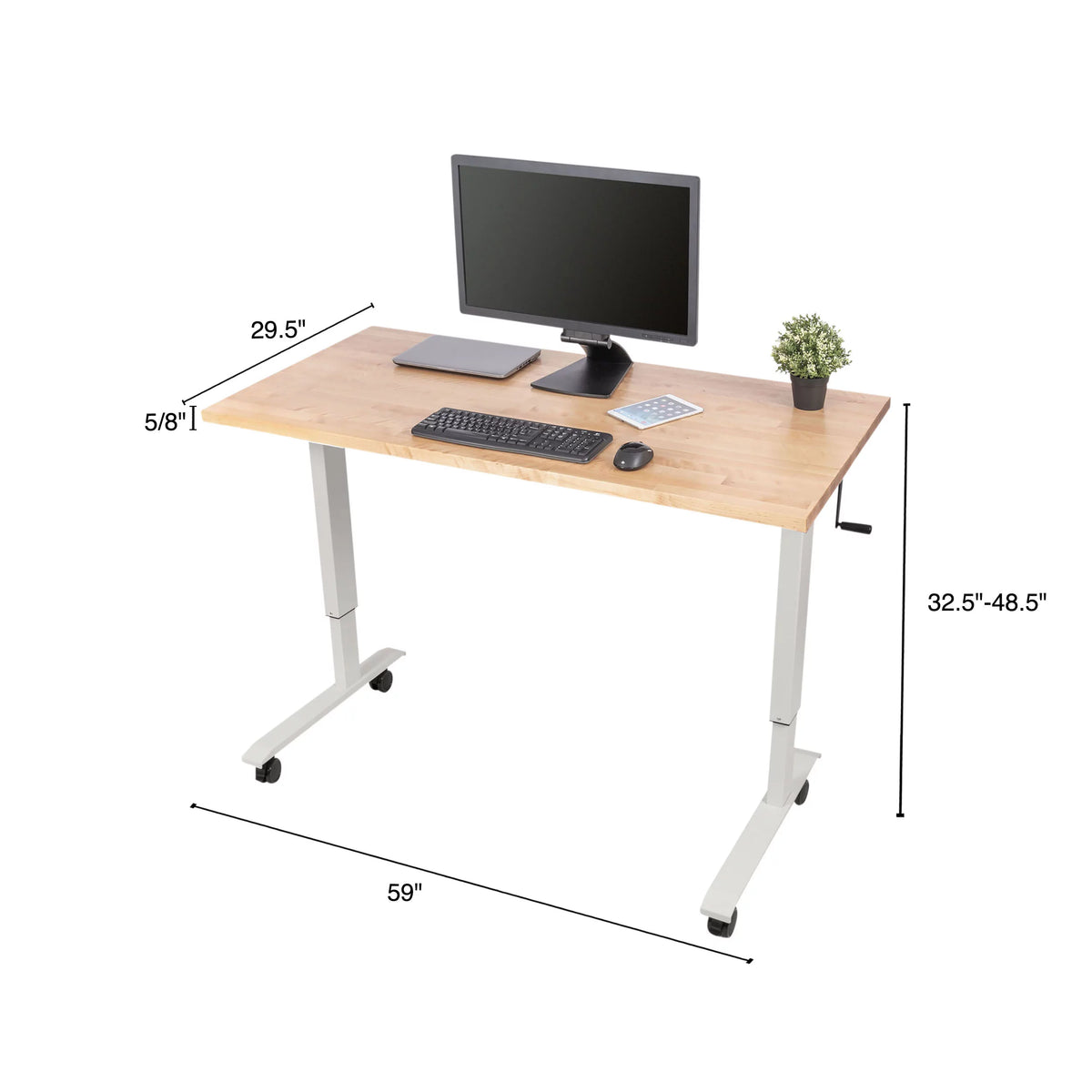 Adjustable Height 60"W Rolling Standing Desk Q2885
