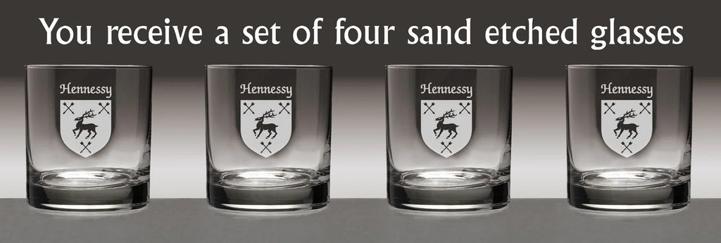 Set of 4 Etched Tumbler Glasses A467047