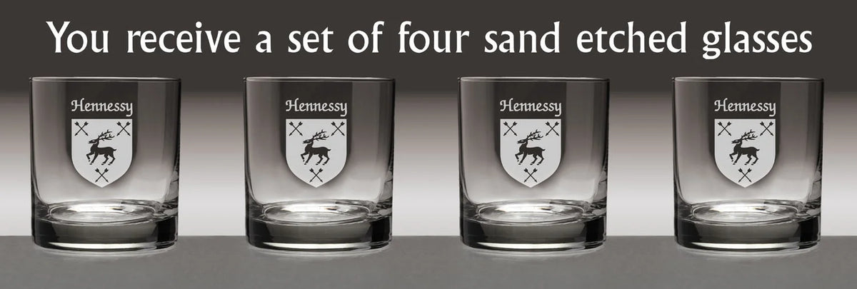 Set of 4 Etched Tumbler Glasses A467047