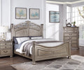 Eastern King Bed 2x Nightstands Grey Wood 3pc Set K3807