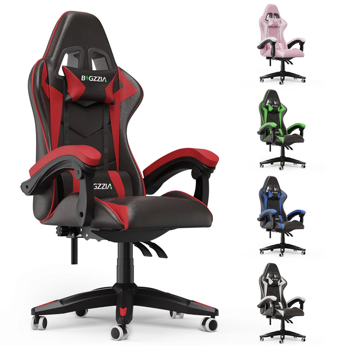 Pink Gaming Chair with Lumbar Support Height Adjustable I191264