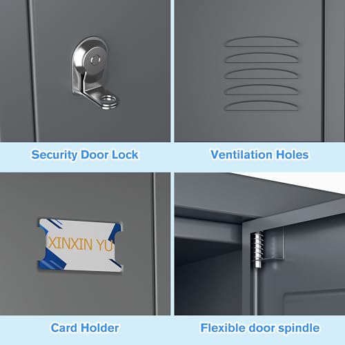 6 Doors Dark Grey Metal Lockers with Lock Z431850