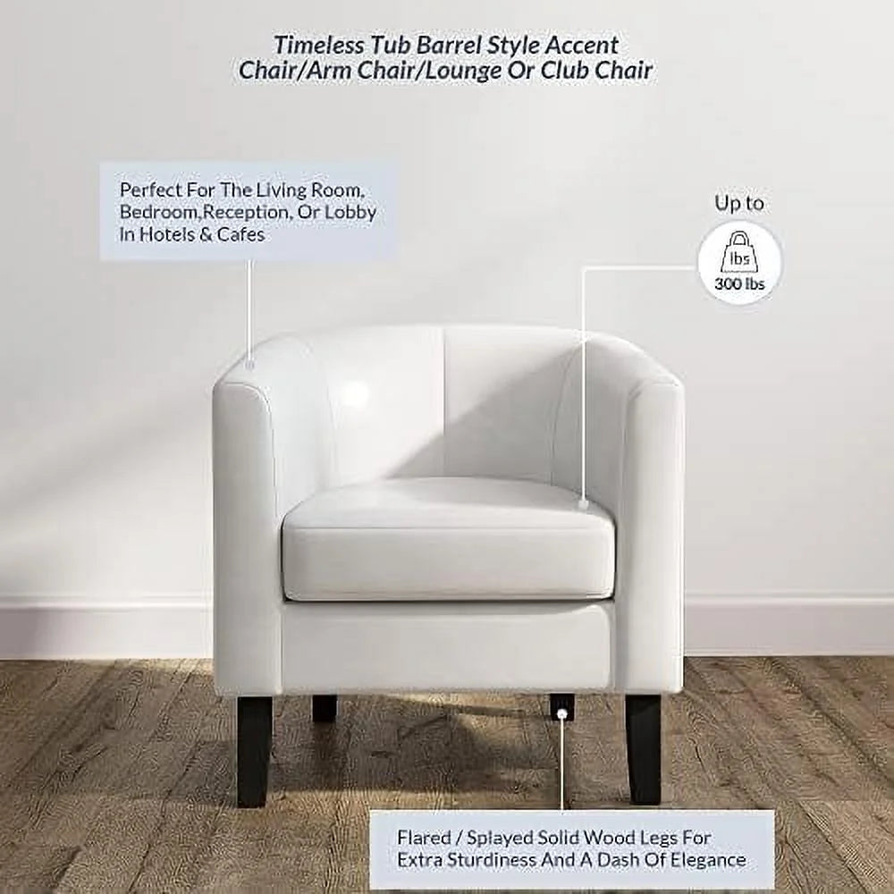 Linen Accent Barrel Chair with Flared Legs X266746