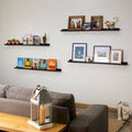 4 Piece Picture Ledge Wall Shelf Black O870