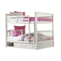 White Full Over Full Bunk Bed with Storage J847