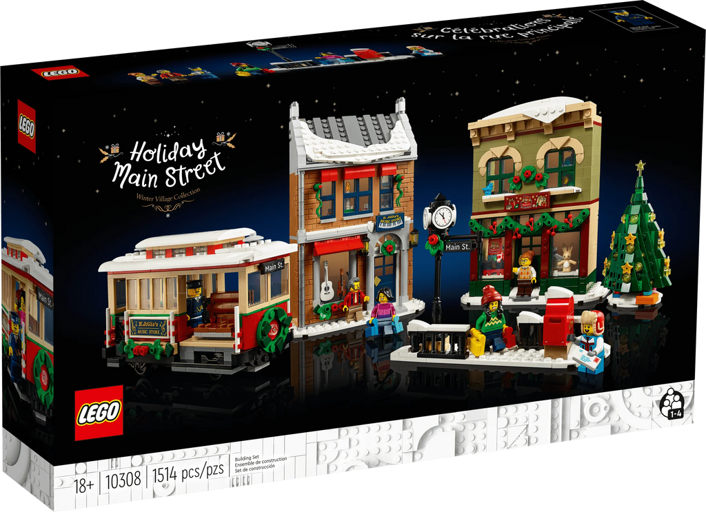 Building Set with Shops, Streetcar and 6 Minifigures X824368