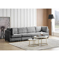 L-Shaped Grey Corduroy Sectional Sofa with Chaise Q9990
