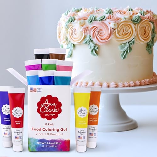 Gel Food Coloring .7 oz, 12 Colors A152