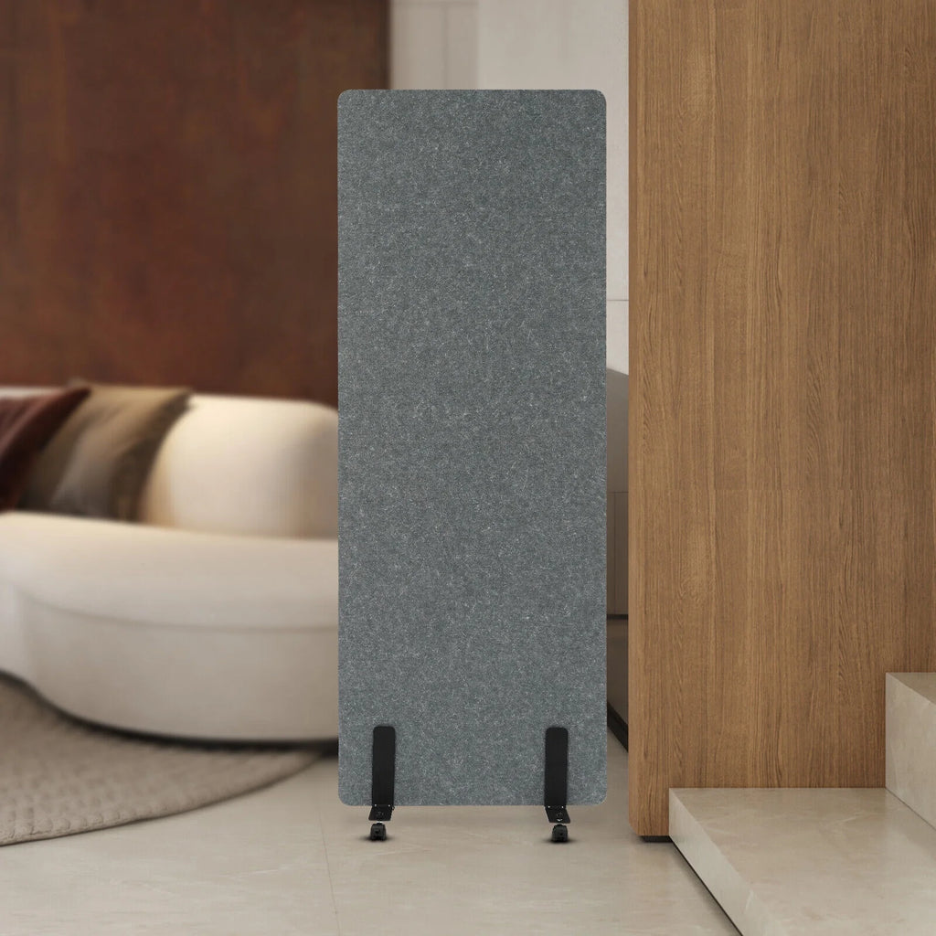 Freestanding Acoustic Room Divider Privacy Screen with Lockable Wheels H5276