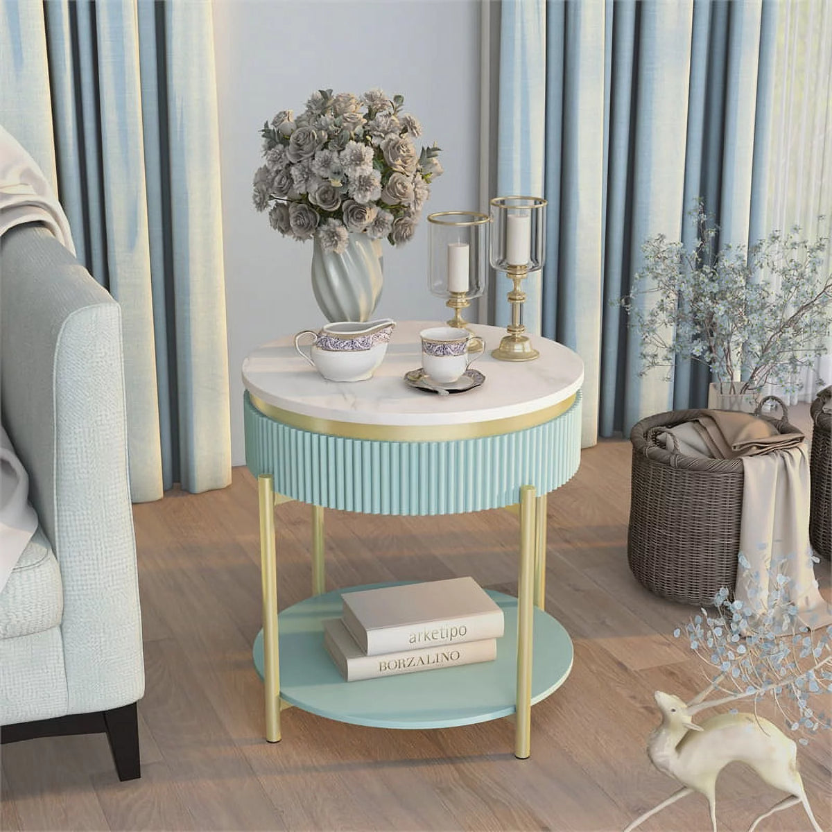 Contemporary Wood 1-Drawer End Table U648