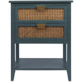 Natural Rattan 2 Drawer Side Table J321