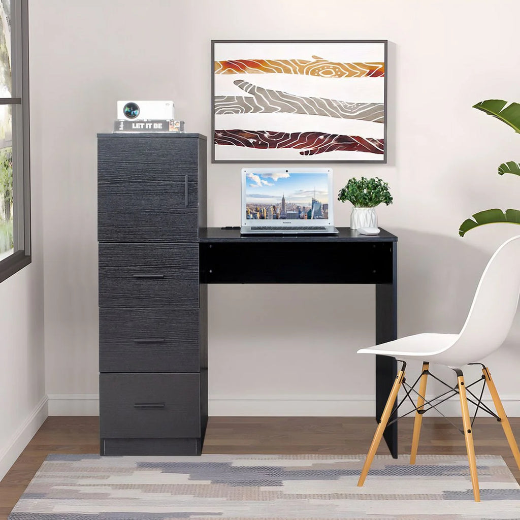 Black Computer Desk with 3 Storage Drawers S2678