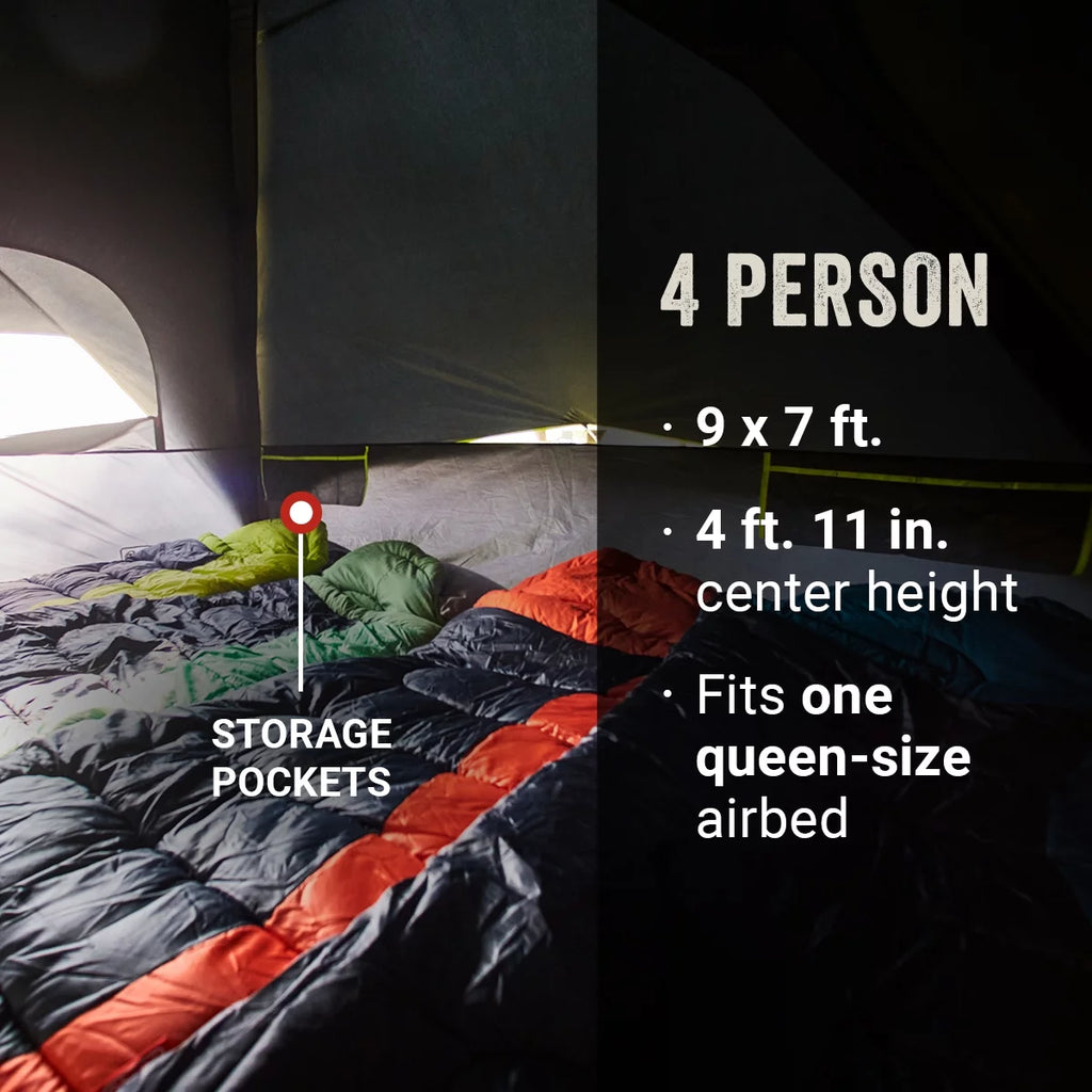 4-Person Dark Room Dome Camping Tent with Screen Room O556507