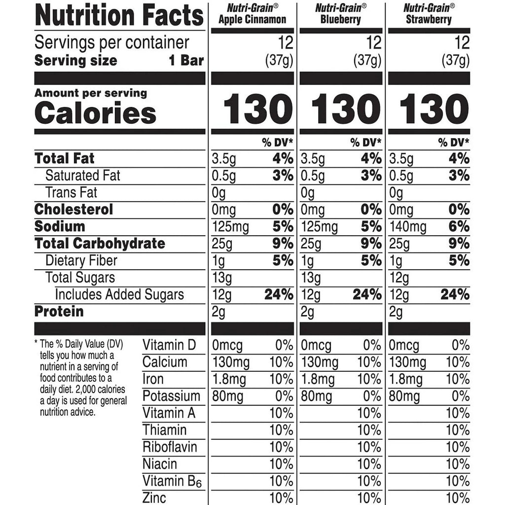 Cereal Bars Variety Pack 1.3 oz 36-Count H338