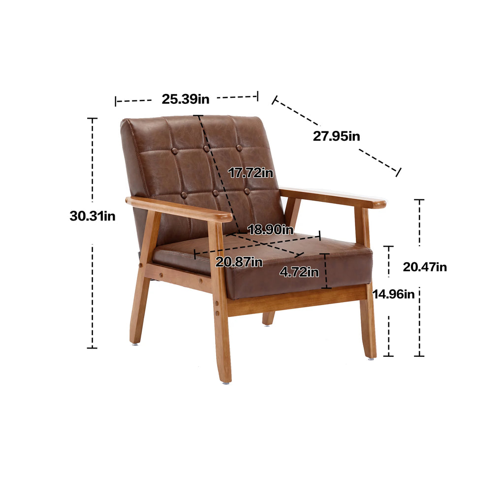 Set of 2 Brown PU Leather Accent Chairs N1495