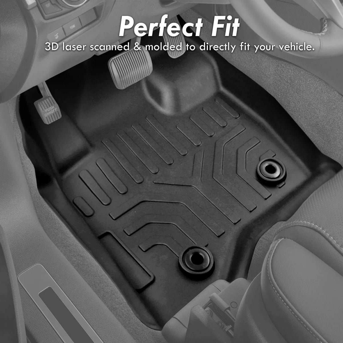 3-Piece TPE Rubber Floor Mats Liner Front Rear Set A686