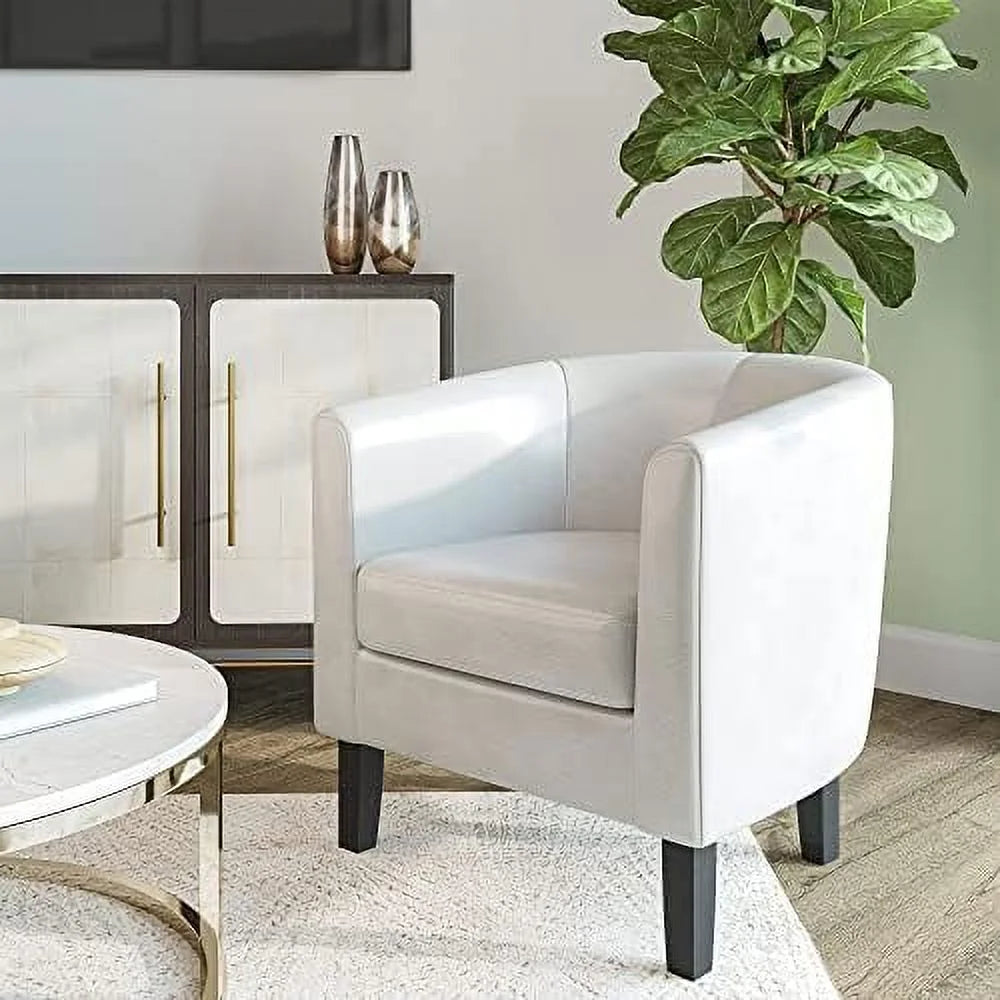 Linen Accent Barrel Chair with Flared Legs X266746