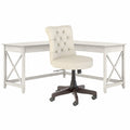 White Oak L-Shaped Desk and Chair Set H50607