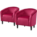 Ivory Velvet Tub Chair Set of 2 F391
