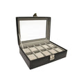 Black 10 Slot Leather Watch Box I502