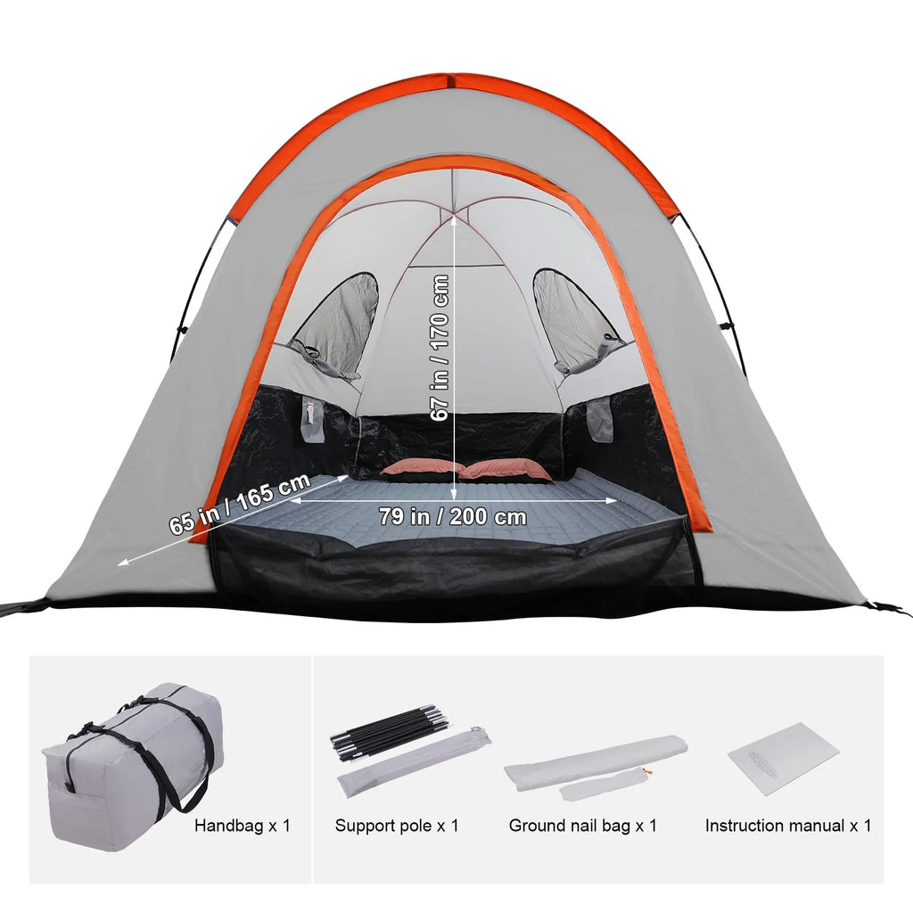 Waterproof Pickup Truck Bed Tent with Rainfly Carry Bag I4343