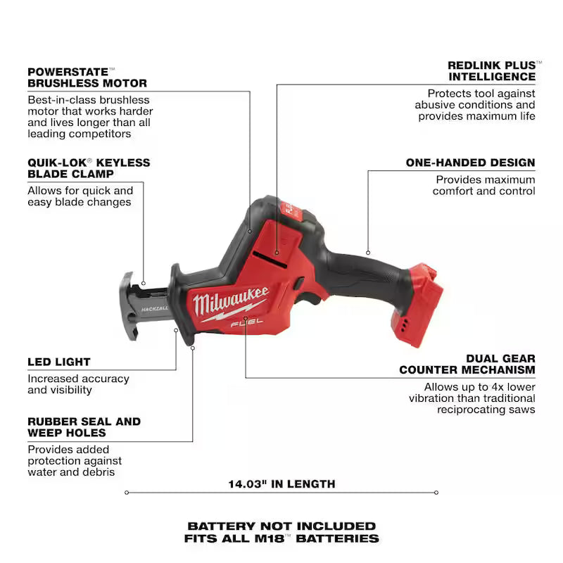 18-Volt Lithium-Ion Brushless Cordless Reciprocating Saw with Battery & Blade Set F3722