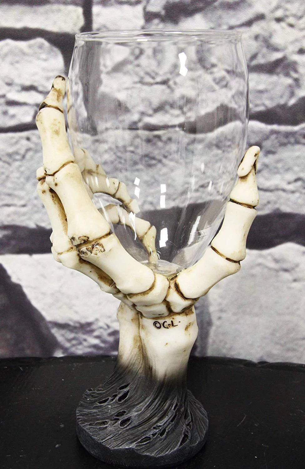 Gothic Skeleton Hand Wine Goblet Glass Chalice U41697