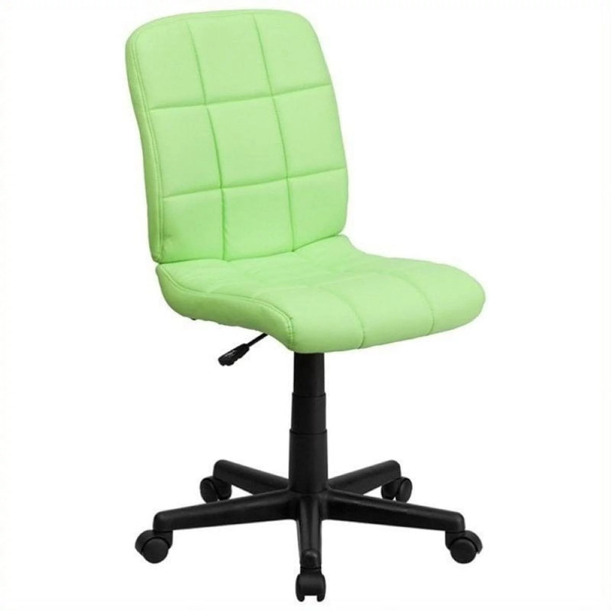 Green Faux Leather Mid-Back Office Chair D612