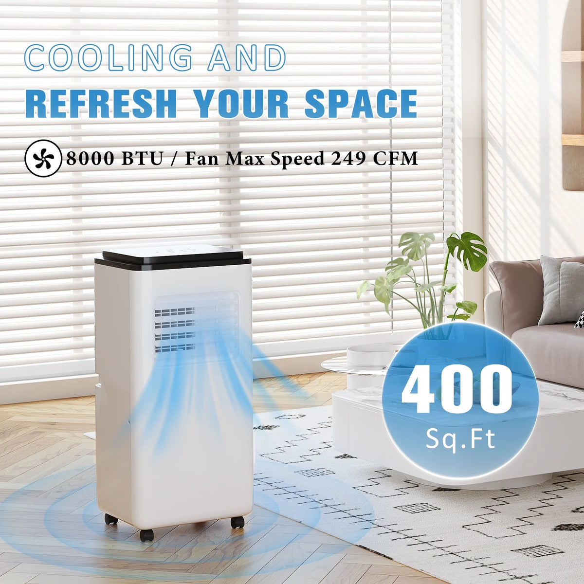 8,000BTU Portable Air Conditioner with Remote Control O757192